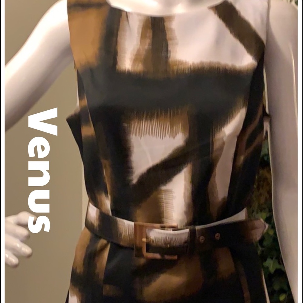 Venus Geometric Print with Belt Dress